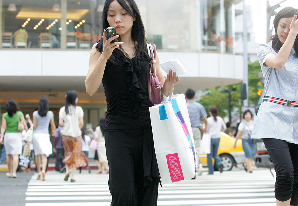 Pedestrian crossing the road