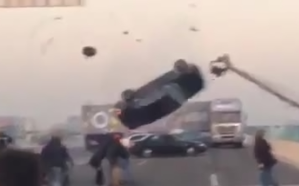 Movie stunt crash