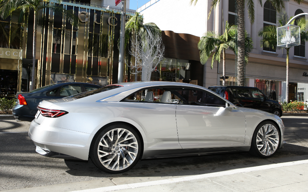 Audi Prologue concept car outside Gucci store