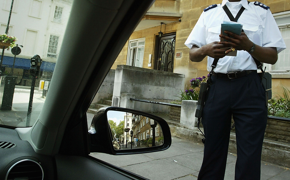 Anna Whitworth receives parkign ticket for observing silence on armistice day