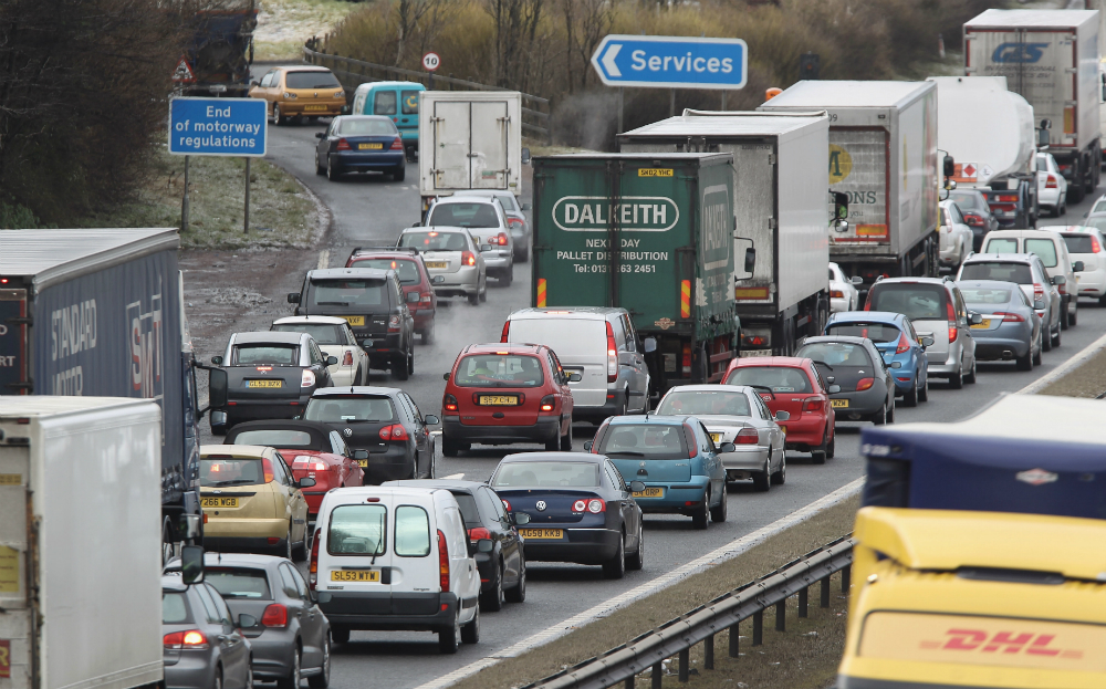 Traffic jam on motorway