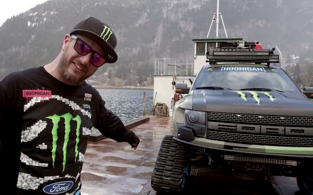 Ken Block shows us around his Ford F-150 snowcat