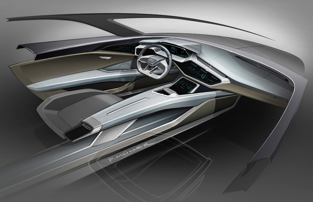 Audi e-tron quattro concept – Cockpit Sketch