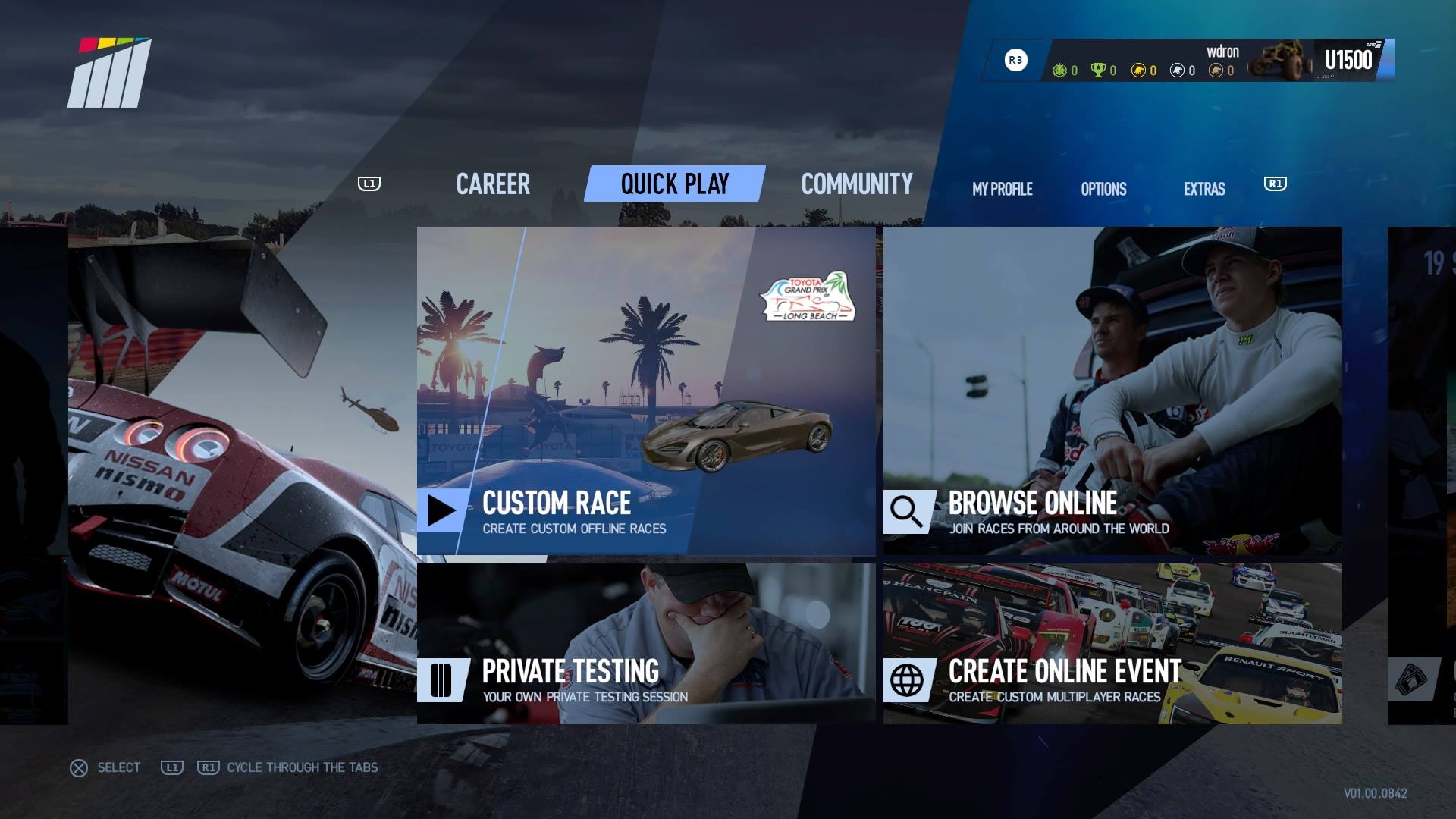 project cars 2 menu