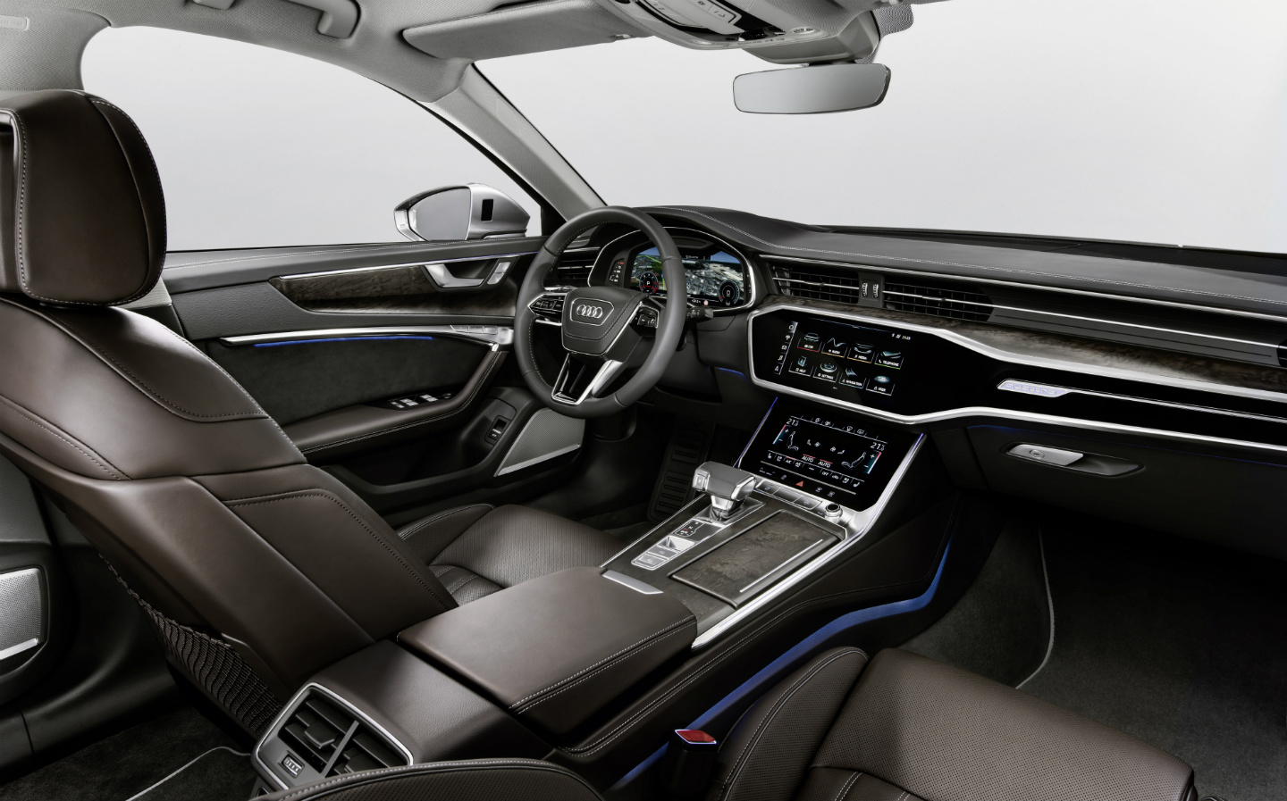 New 2018 Audi A6 interior and infotainment system from dashboard