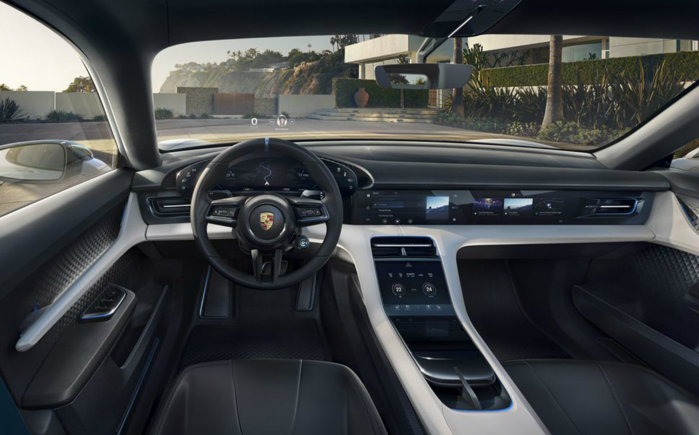 Porsche Mission E Cross Turismo interior with touchscreens