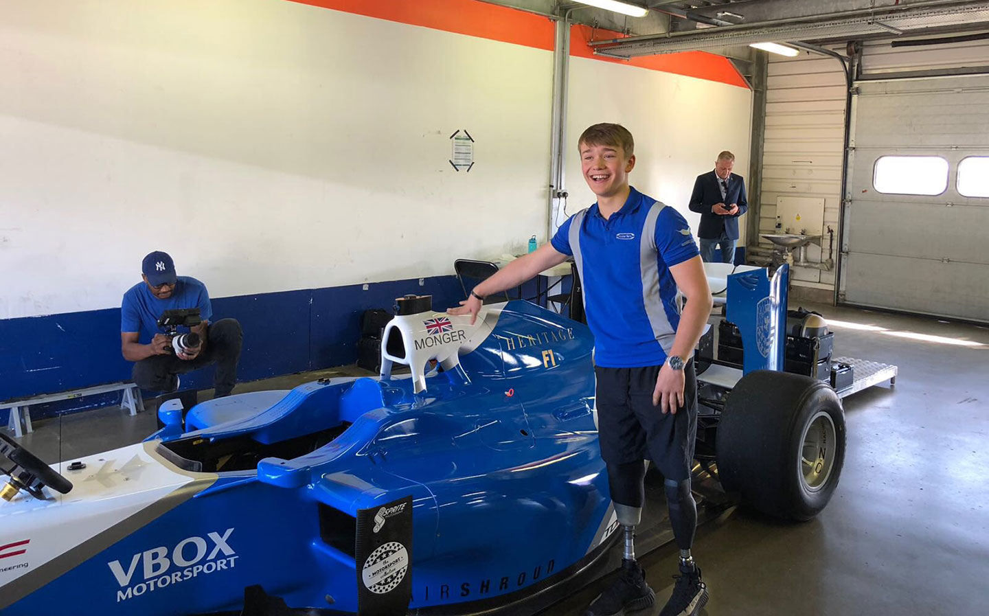 Billy Monger drives ex-Sauber Formula One car at Rockingham