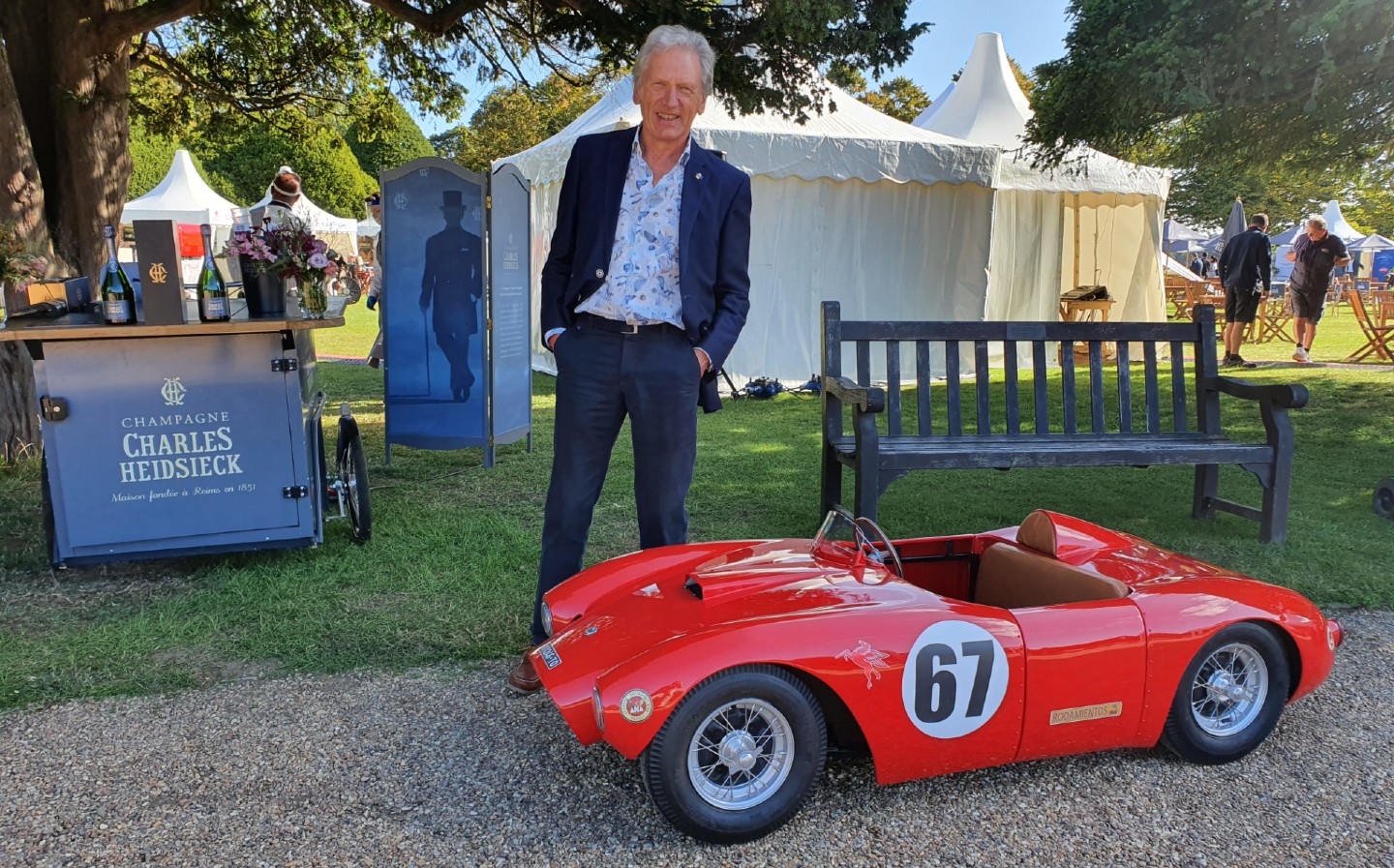 Adrian Donovan with Lancia junior car at2020 Concours of Elegance Junior Concours