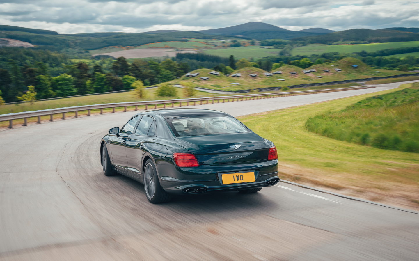 Bentley Flying Spur Hybrid driving rear