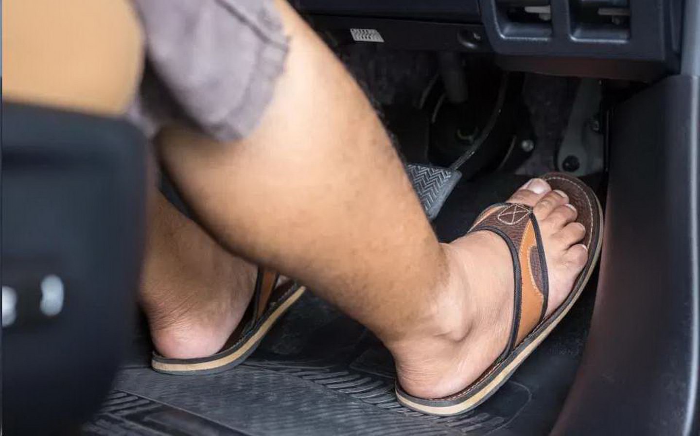 Driving in flip flops