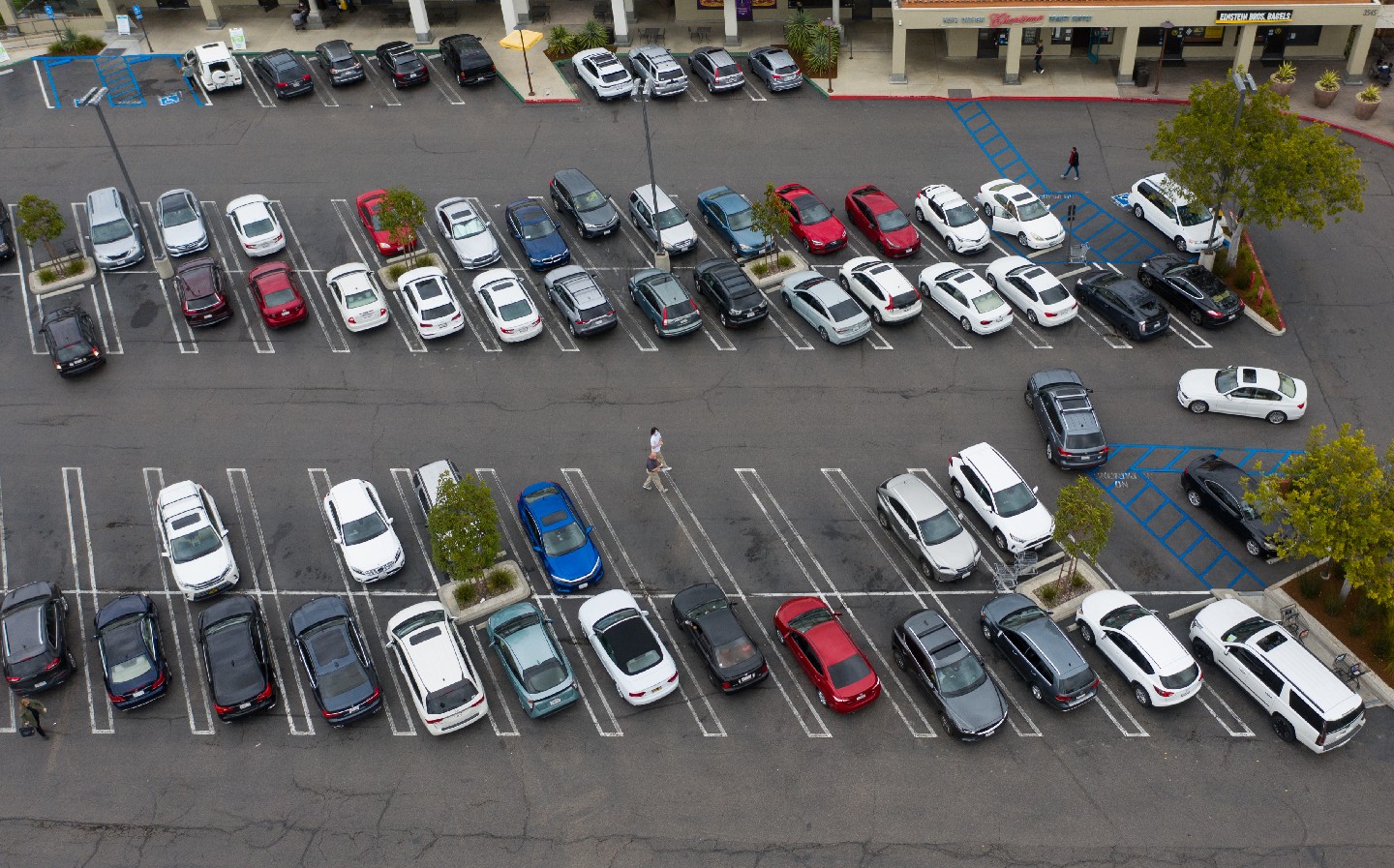 Angled parking bays