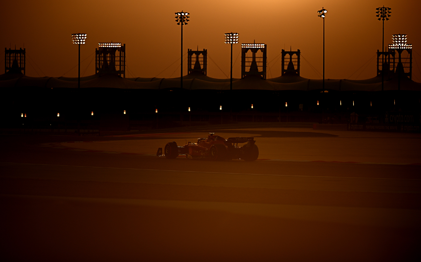 Ferrari F1 car at Sakhir during the 2022 Bahrain GP