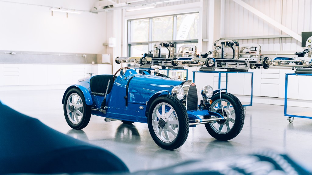 The Little Car Company Bugatti Baby II in the workshop