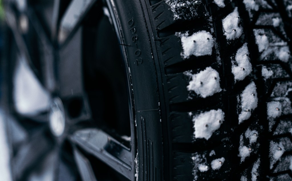 The studded tyres used for the Skoda ice drifting world record 