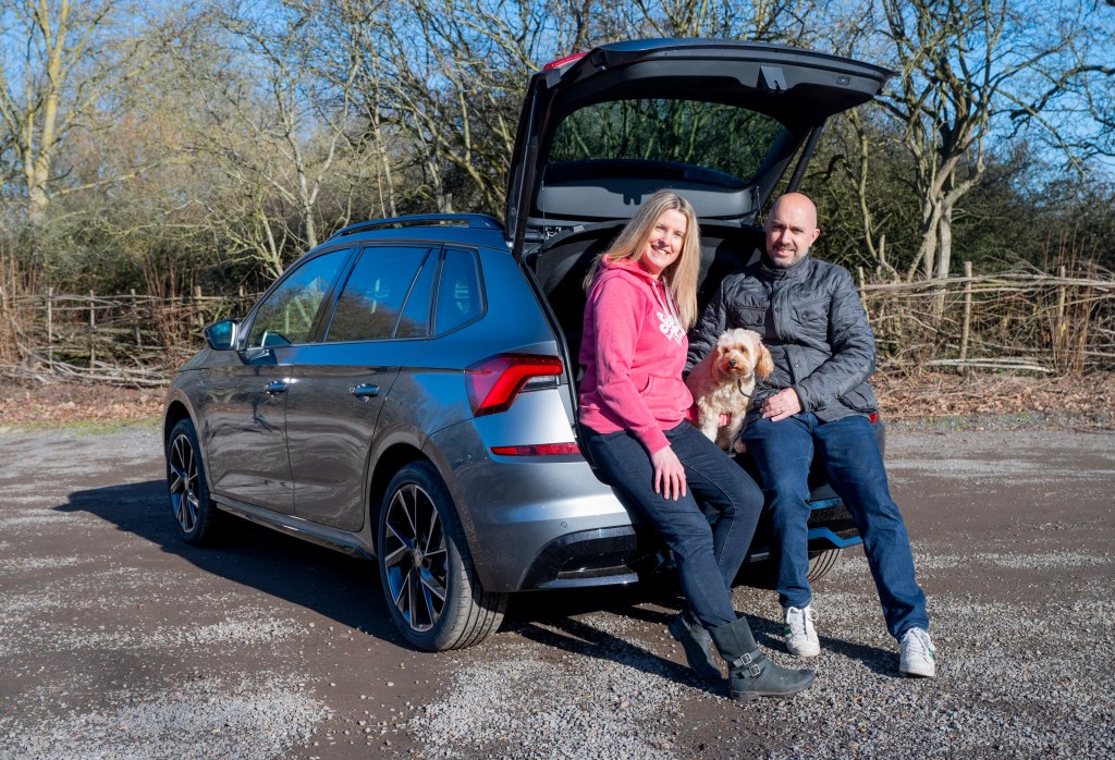 Tina Milton and husband Rob with the 2022 Skoda Kamiq